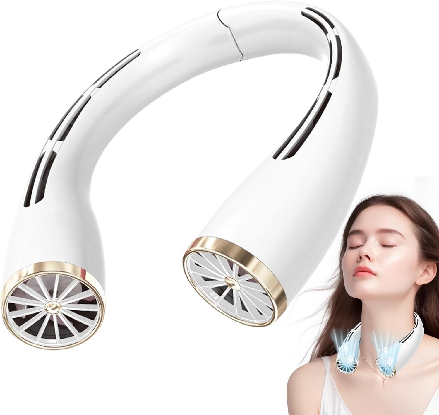 Mini Neck Portable Hanging Rechargeable Air Cooler Summer Sport Fan_000859