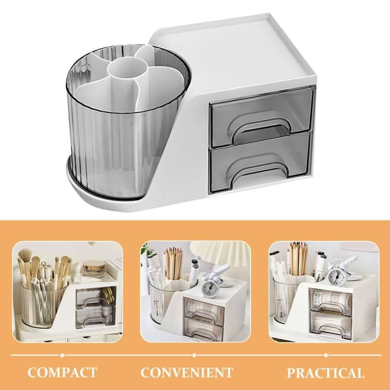 Makeup Organizer Cosmetic Storage Box with 360 Roatating Makeup Organizer