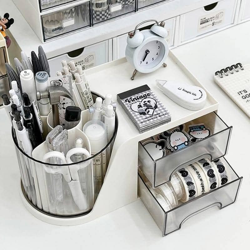 Makeup Organizer Cosmetic Storage Box with 360 Roatating Makeup Organizer