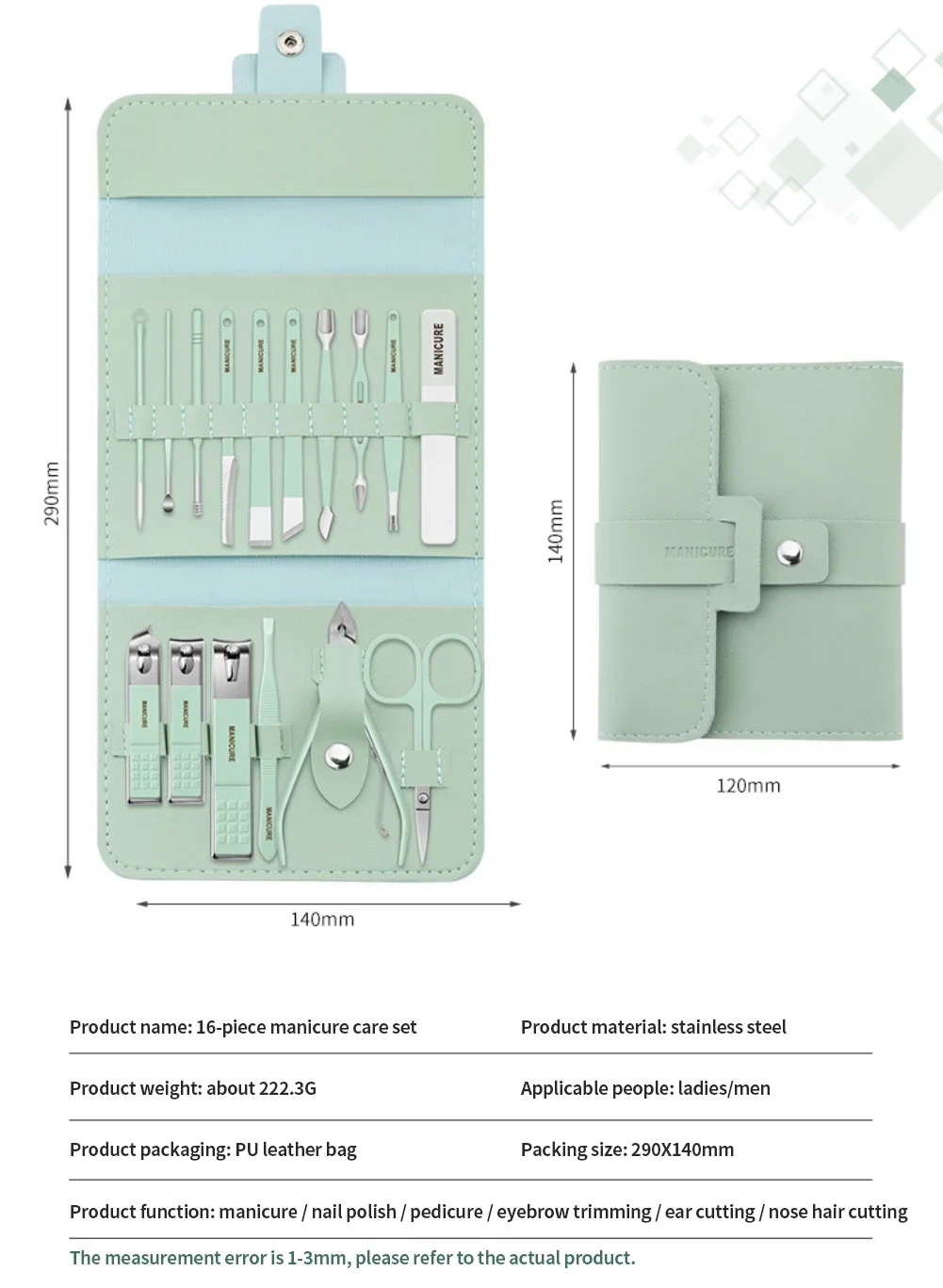 16Pcs Nail Clipper Set Nail Cutter