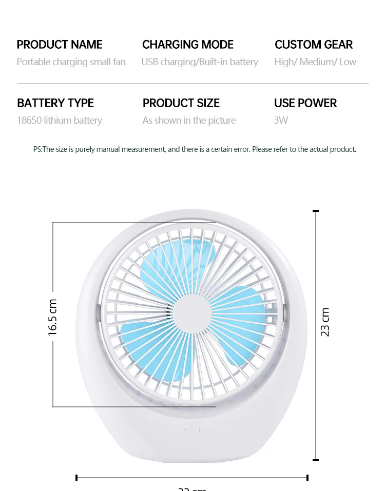 Quiet Cool Mini Portable Desk Fan Usb Rechargeable Home Camping Car Adjustable Portable Fans_000026