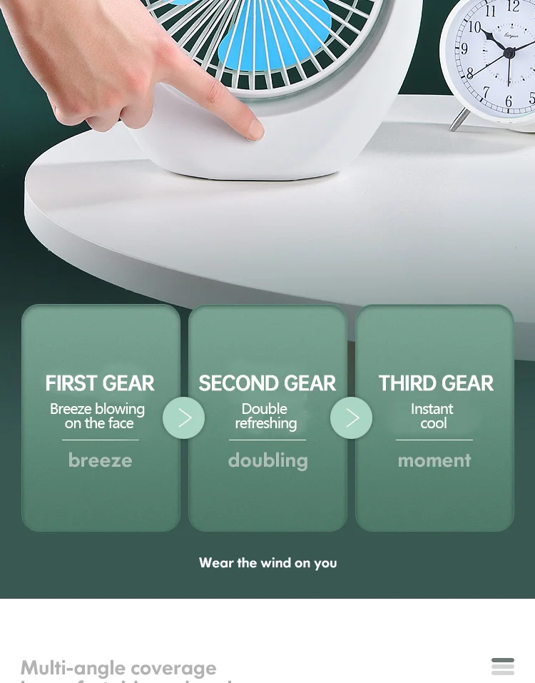 Quiet Cool Mini Portable Desk Fan Usb Rechargeable Home Camping Car Adjustable Portable Fans_000026