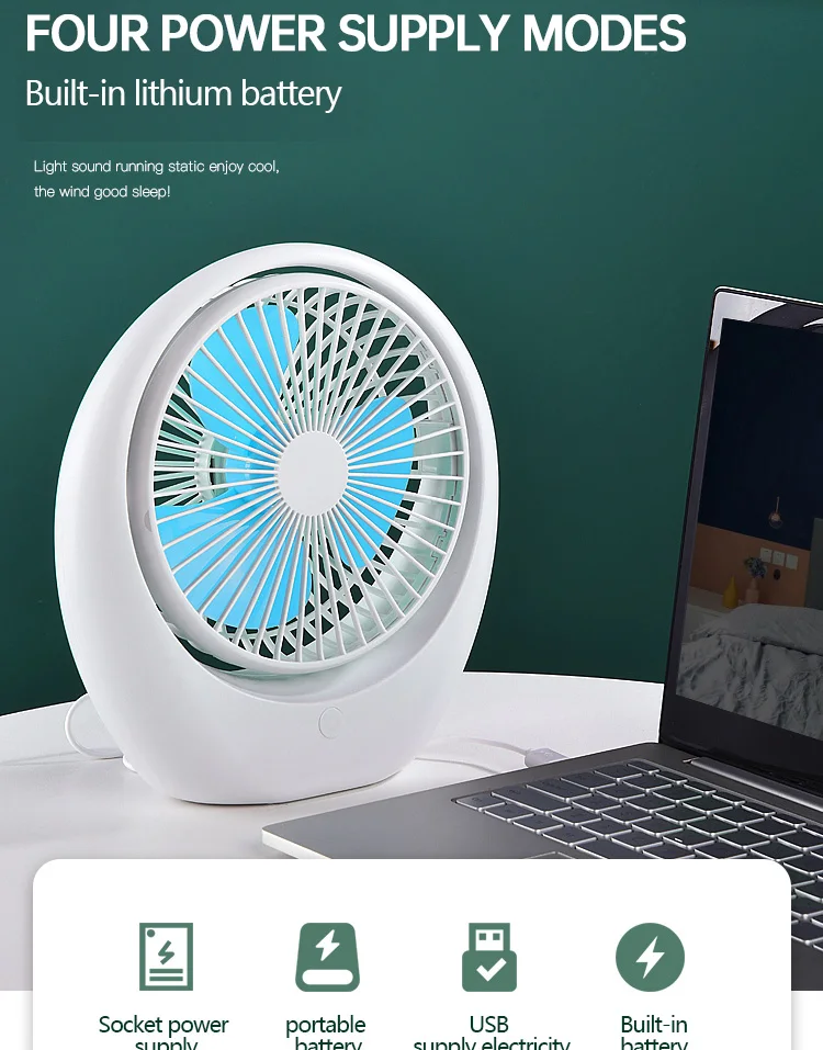 Quiet Cool Mini Portable Desk Fan Usb Rechargeable Home Camping Car Adjustable Portable Fans_000026