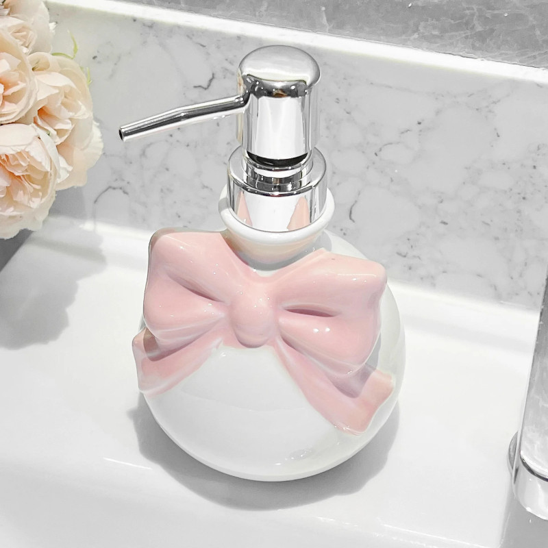 Refillable Bow Soap Dispenser Shampoo Conditioner Separate Bottles Liquid Soap Dispenser for Bathroom Hand Sink Tools